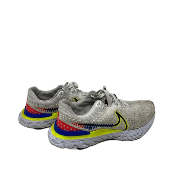 Nike React Infinity Run Flyknit 3 Prem White Volt Racer Blue - Picture 3 of 7